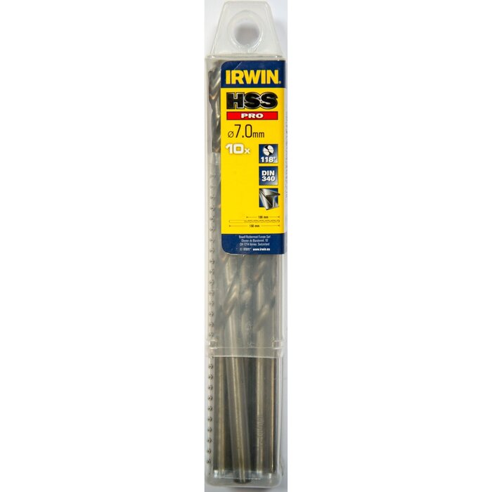 IRWIN HSS PRO Metaalboor (lang) 118° 7.0mm 10PCS