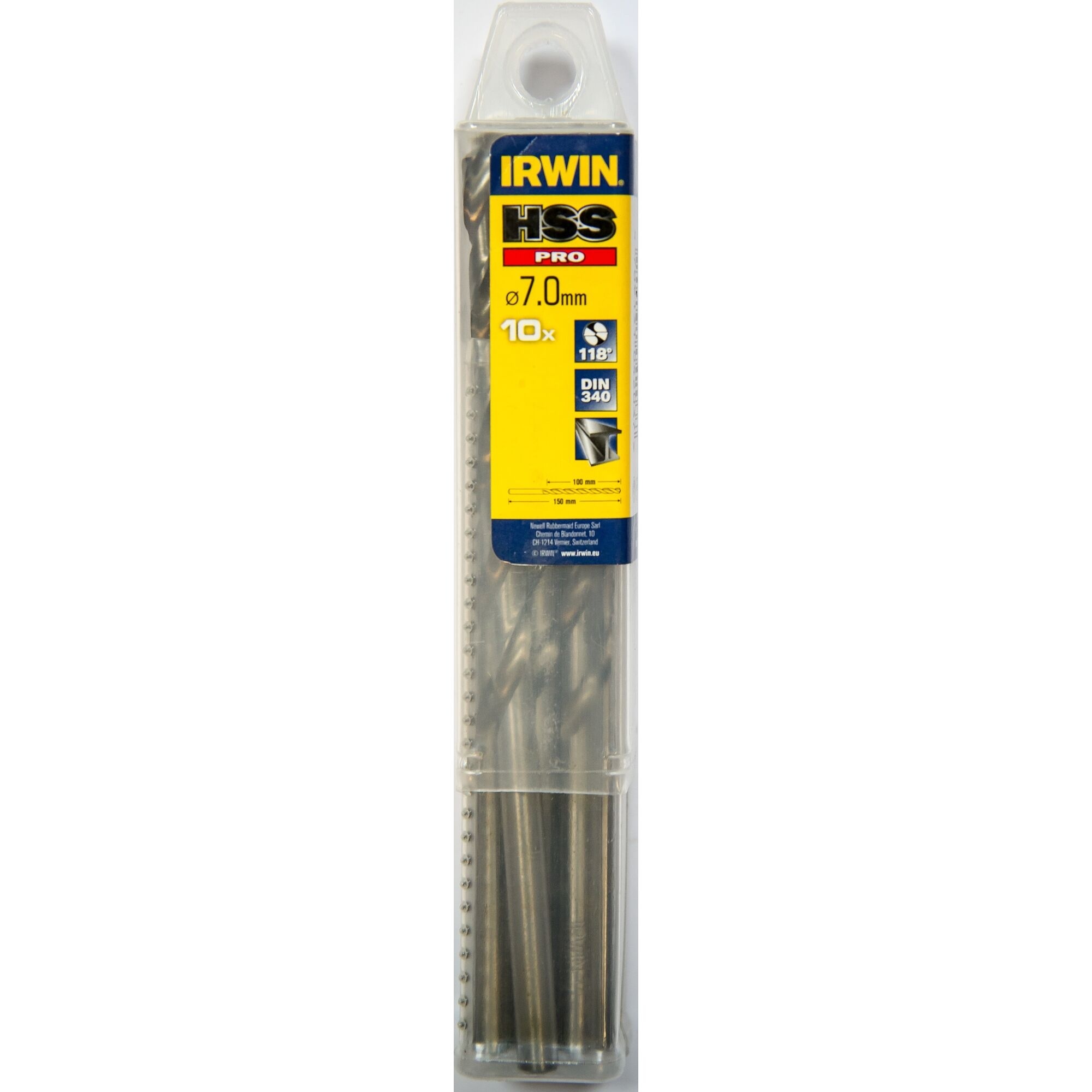 IRWIN HSS PRO Metaalboor (lang) 118° 7.0mm 10PCS