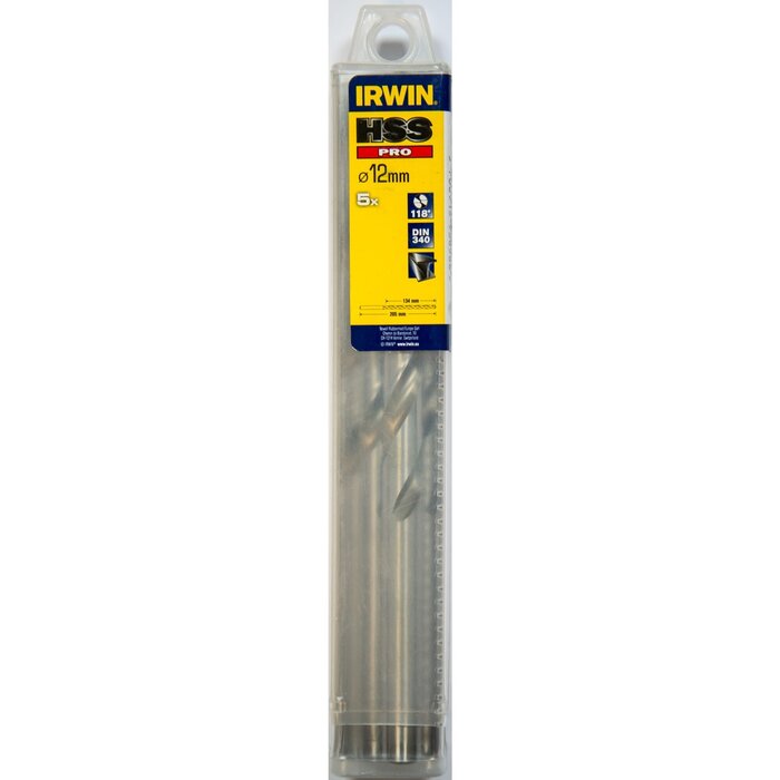IRWIN HSS PRO Metaalboor (lang) 118° 12.0mm 5PCS