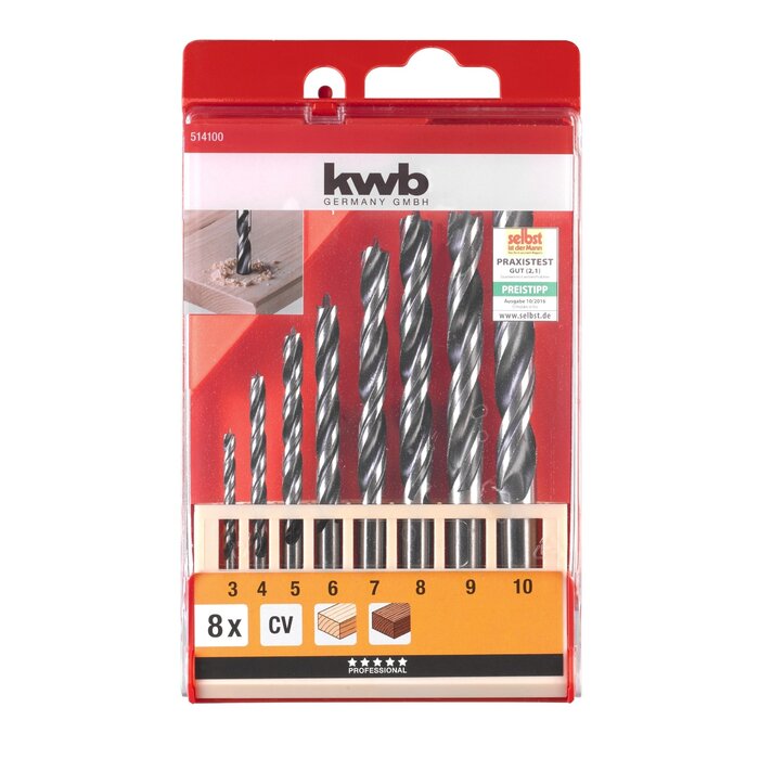 KWB Houtspiraalborenset 8-delig