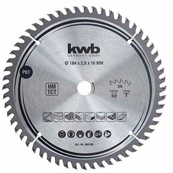 KWB zaagblad 184x16 mm 56 Tands