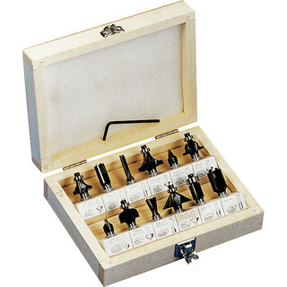 KWB Bovenfrezenset, 12-delig in houten kist.