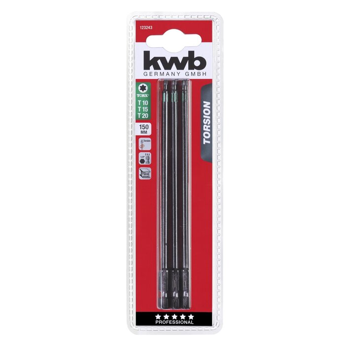 KWB lange bits torx 3 delig - 150mm torsie