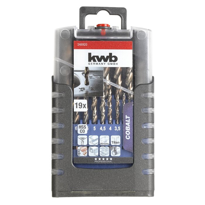 KWB Cobalt spiraalborenset 1-10mm 19-delig