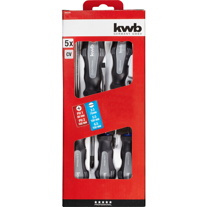KWB Schroevendraaierset VL/PH 5-Delig
