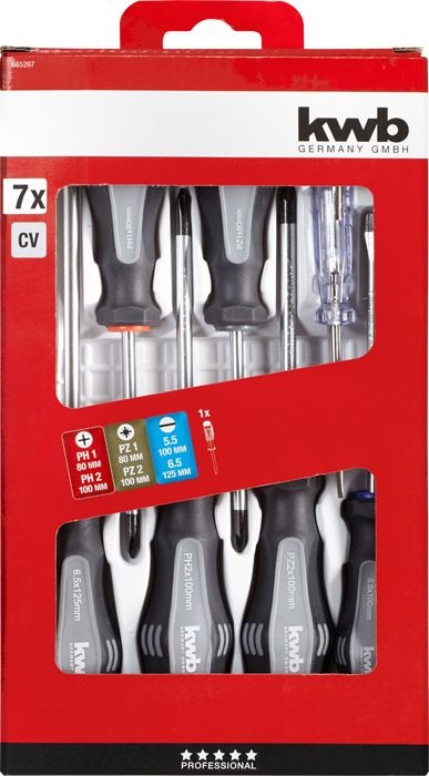 KWB Schroevendraaierset VL/PH/PZ 7-Delig