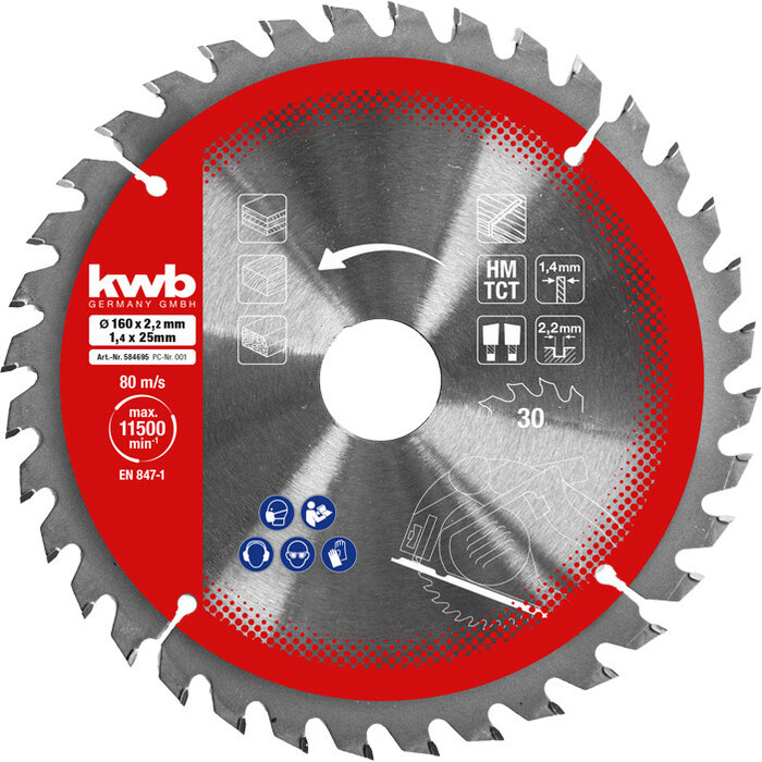 KWB ZaagbladSet 165 x 20mm 18/24/40Tands