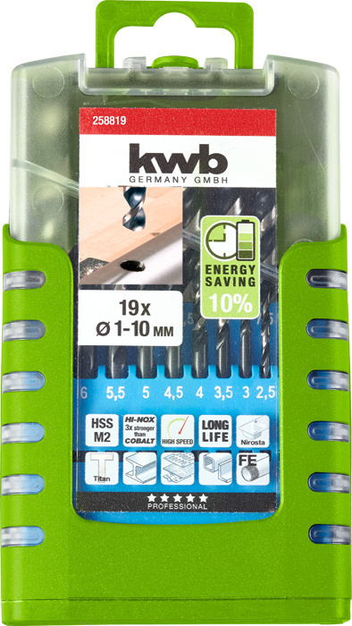 KWB HI-NOX HSS Metaalboren set 19-delig