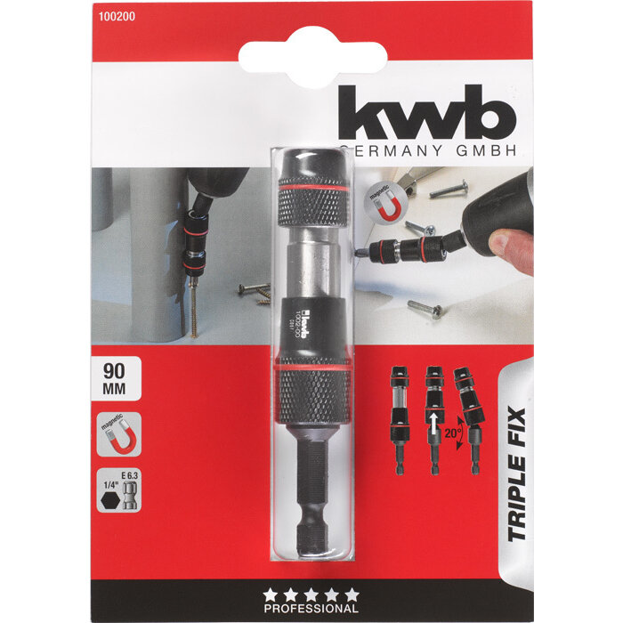 KWB TRIPLE-FIX Snelwisselbithouder