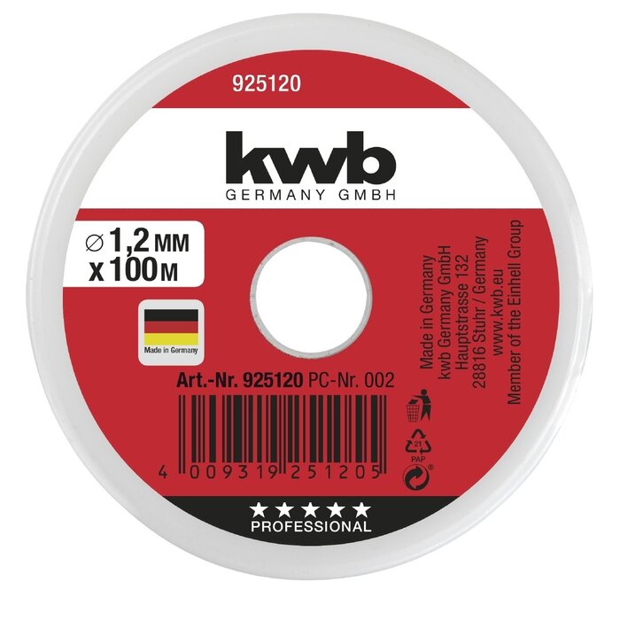 KWB Metselkoord rood 1,2mm x 100m1