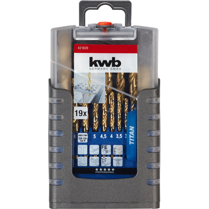 KWB TITAAN HSS-Spiraalborenset 19-Delig