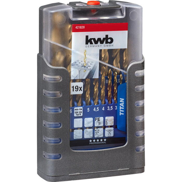 KWB TITAAN HSS-Spiraalborenset 19-Delig