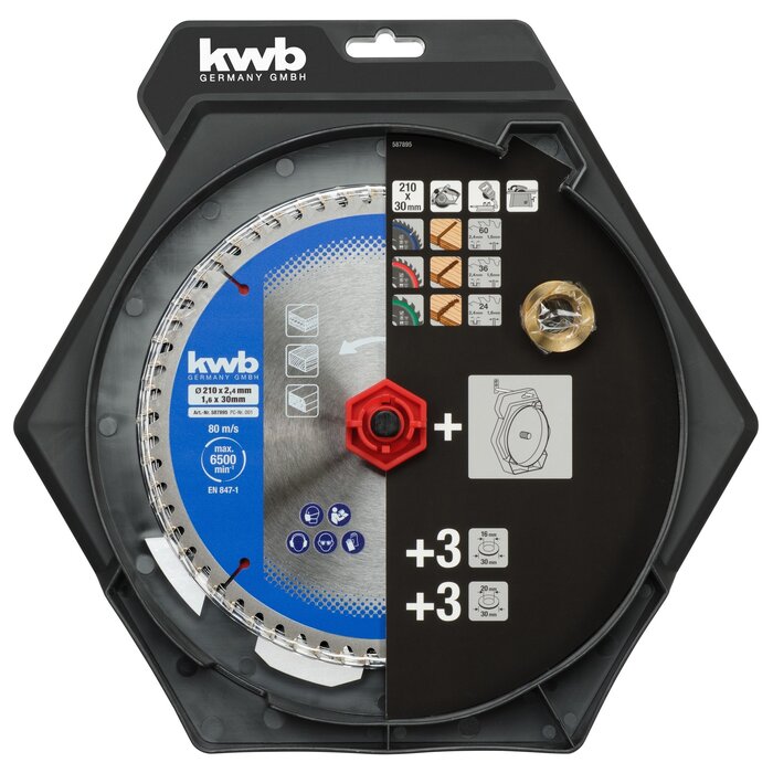 KWB ZaagbladSet 210 x 30 mm 24/36/60 Tands