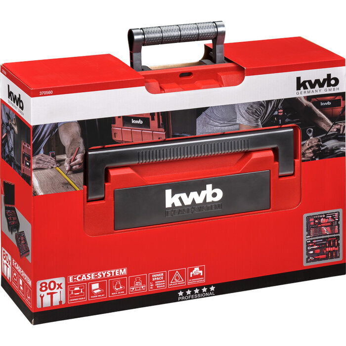 KWB Gereedschapskoffer 80-delig in E-case