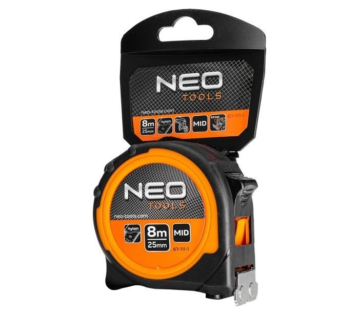 NEO NEO Rolmaat 8mtr, Magnetisch dubbel slot