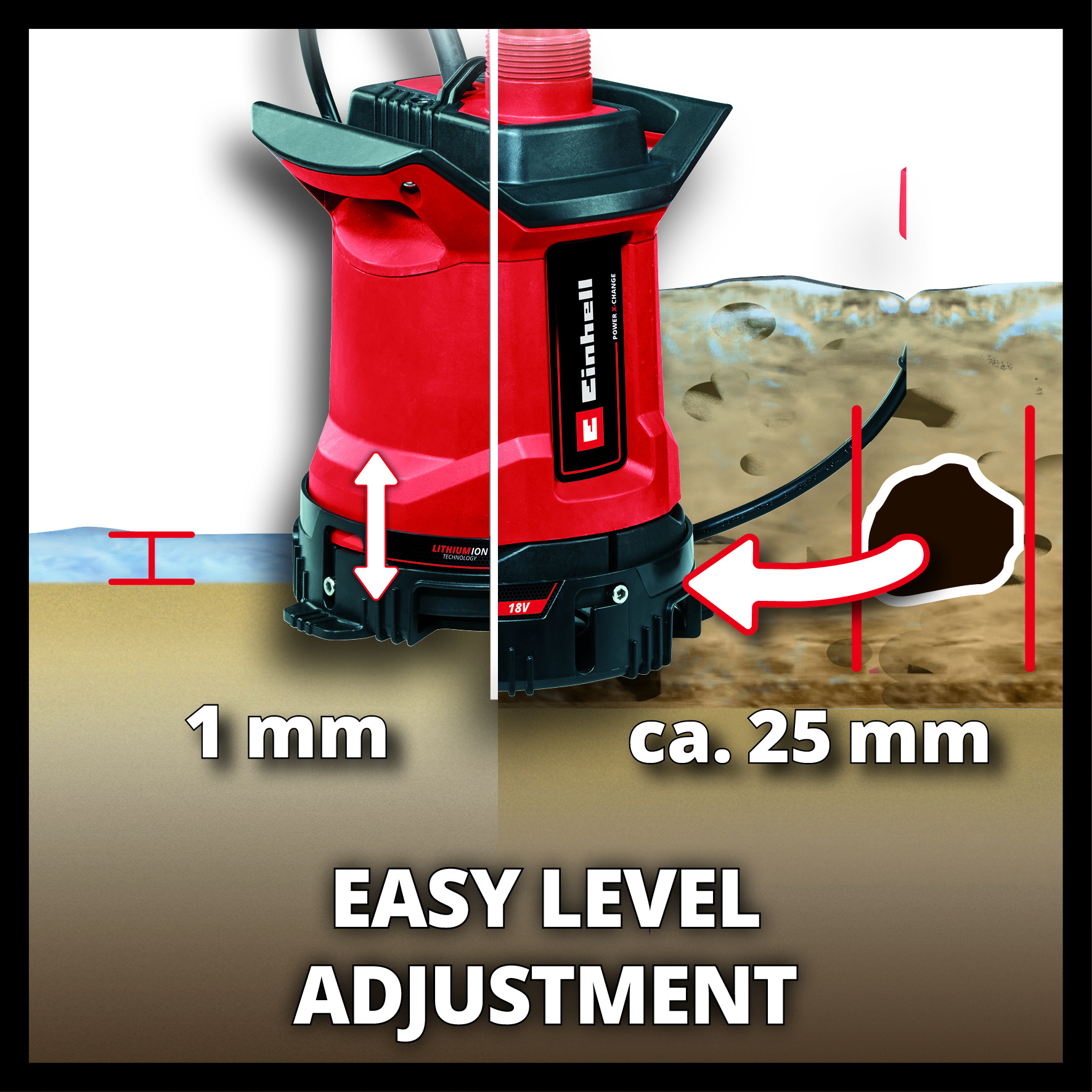 Einhell Accu Vuil-/Schoonwaterpomp GE-DP 18/25 LL Li – Solo