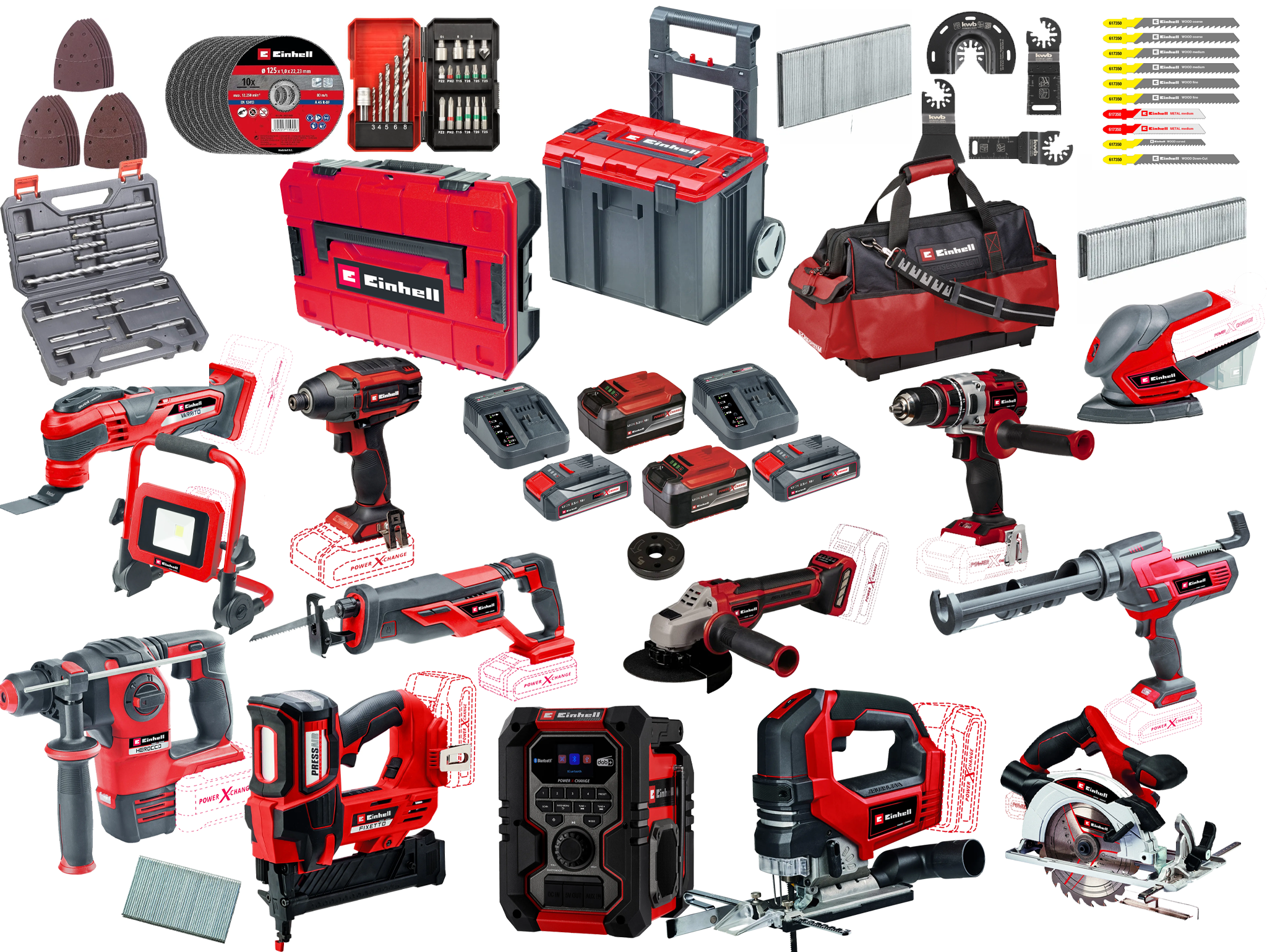 Einhell Professional Accu Combiset 24-delig - Inclusief accessoires