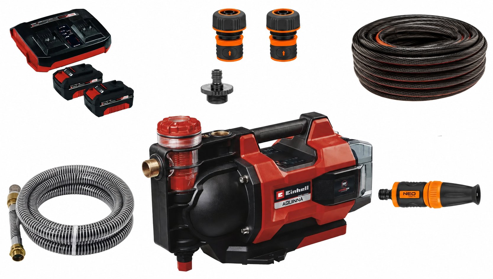 Einhell AQUINNA, de Luxe Accu Tuinpomp SET 36V Automatic