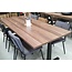 Woood Eettafel notenhout fineer afgelakt met T Poot