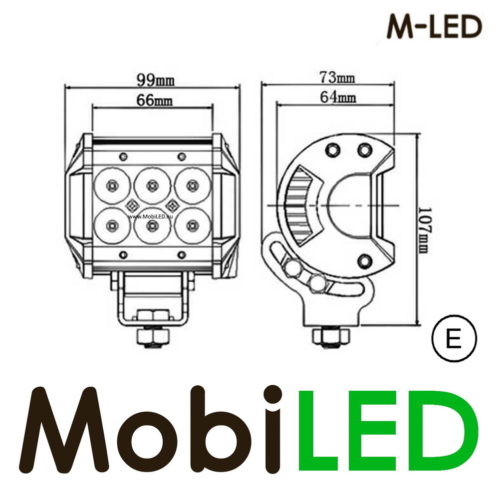 M-LED CREE barre lumineuse 18 watts 12-24 volts projecteur à large