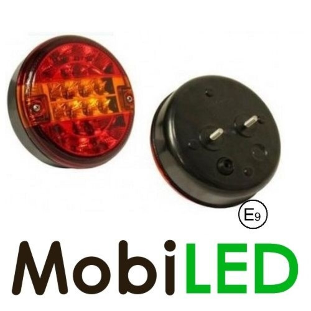 Hamburger rond achterlicht E-keur 9-33 volt 3 functies