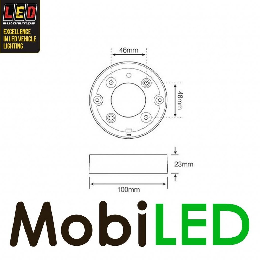 LED autolamps Mistlamp rond 12-24 volt LED autolamps Mistlamp rond 12-24 volt