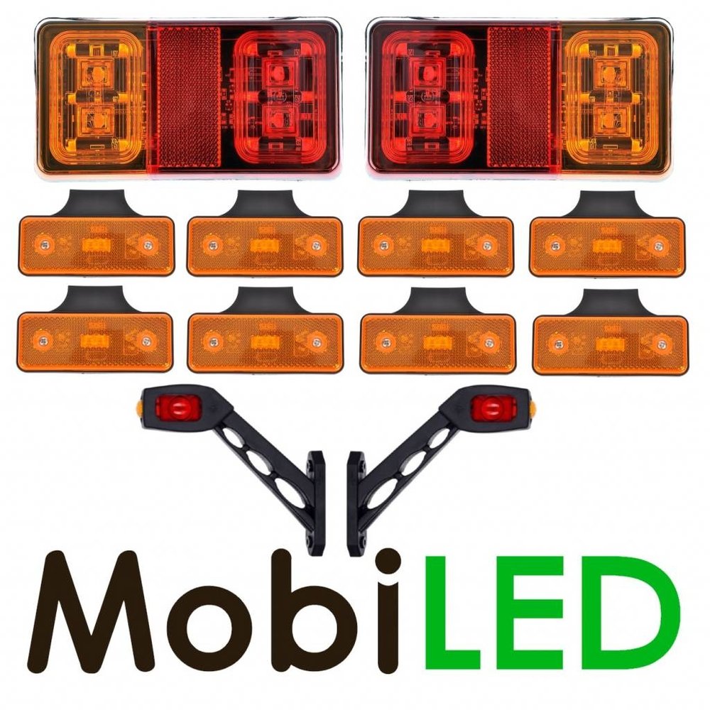 Lighting set Square Trailer 12-24 volts Lighting set Square Trailer 12-24 volts