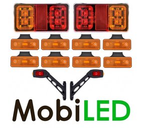 Verlichtingsset Vierkant Trailer 12-24 V Verlichtingsset Vierkant Trailer 12-24 V