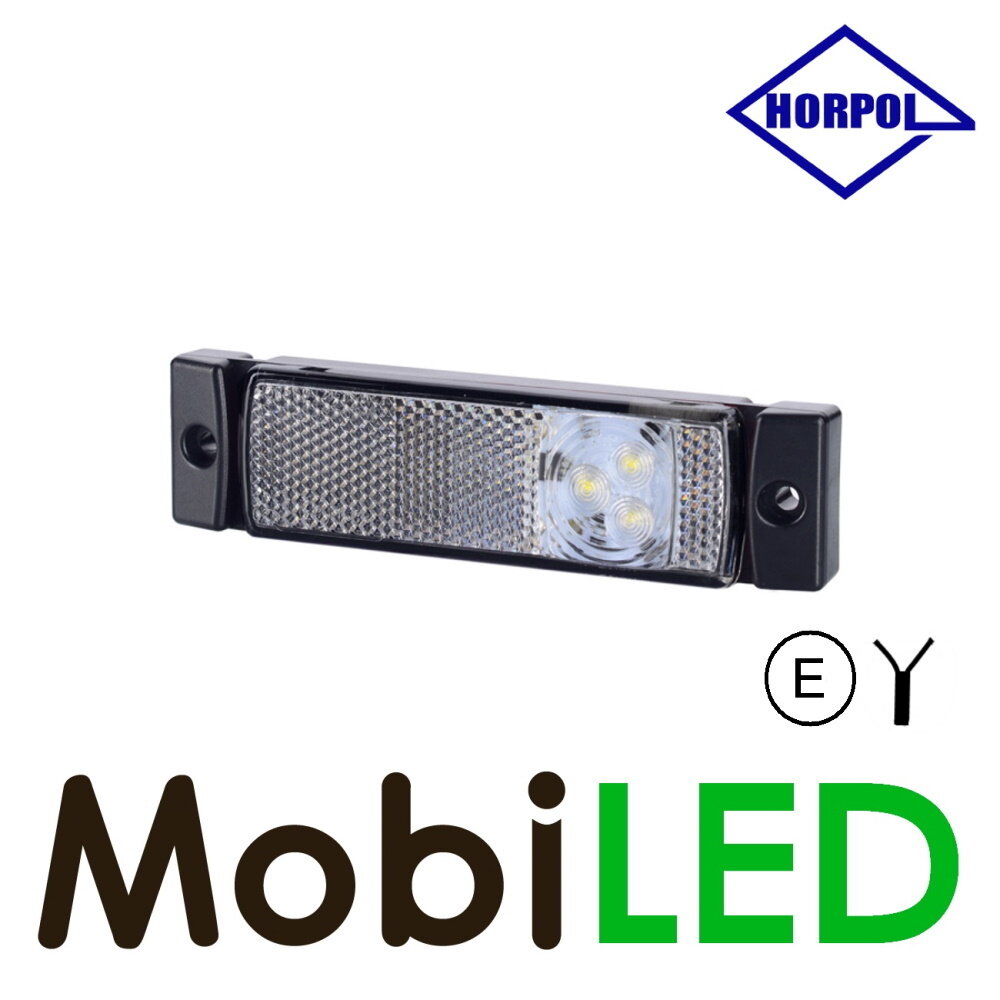 HORPOL Markeringslicht Rechthoek met reflector Wit 12-24 volt E-keur HORPOL Markeringslicht Rechthoek met reflector Wit 12-24 volt E-keur