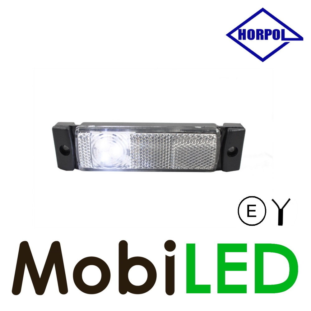 HORPOL Marker light Rectangle with reflector White 12-24 volt E-mark HORPOL Marker light Rectangle with reflector White 12-24 volt E-mark