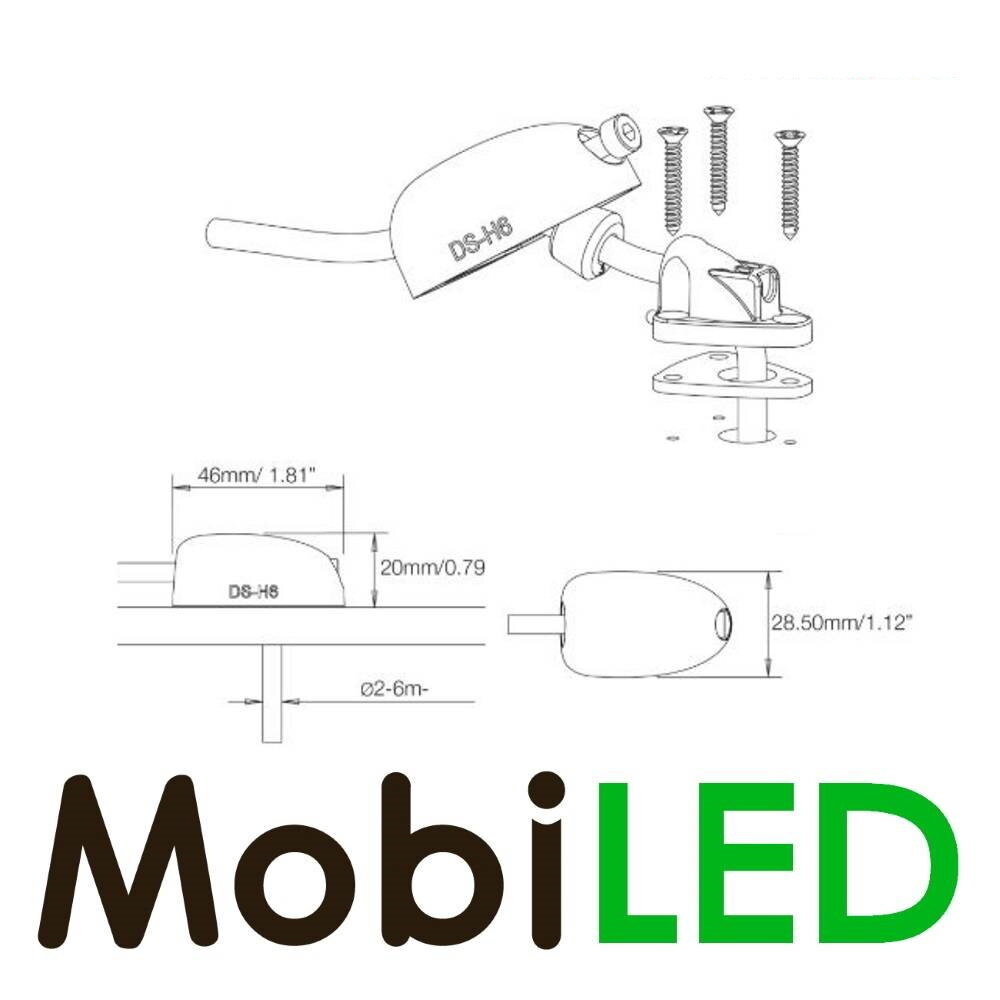 Scanstrut DS-H6 horizontale cable entry gray 2-6mm