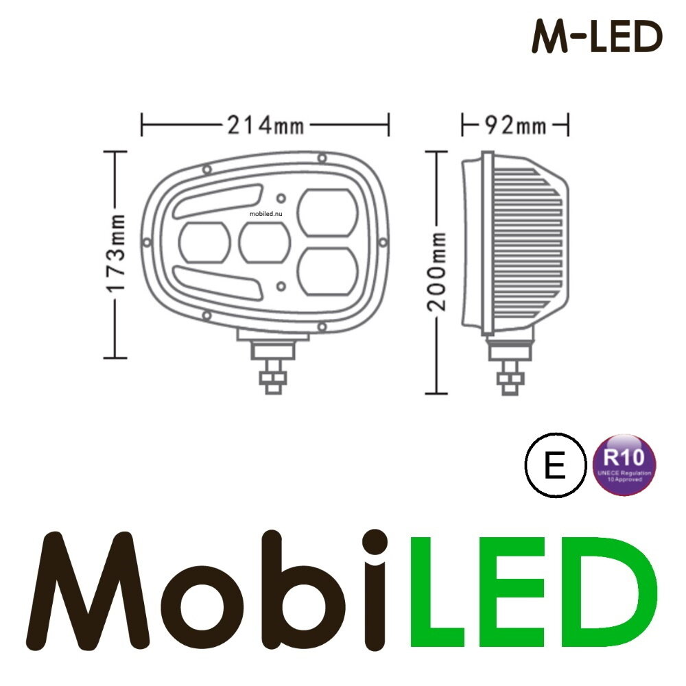 M-LED Universal LED headlight heated right E-mark M-LED Universal LED headlight heated right E-mark