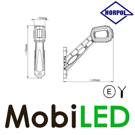 HORPOL Pendant lamp Oblique model Left Red/Amber/White 12/24 volt E-mark Large HORPOL Pendant lamp Oblique model Left Red/Amber/White 12/24 volt E-mark Large