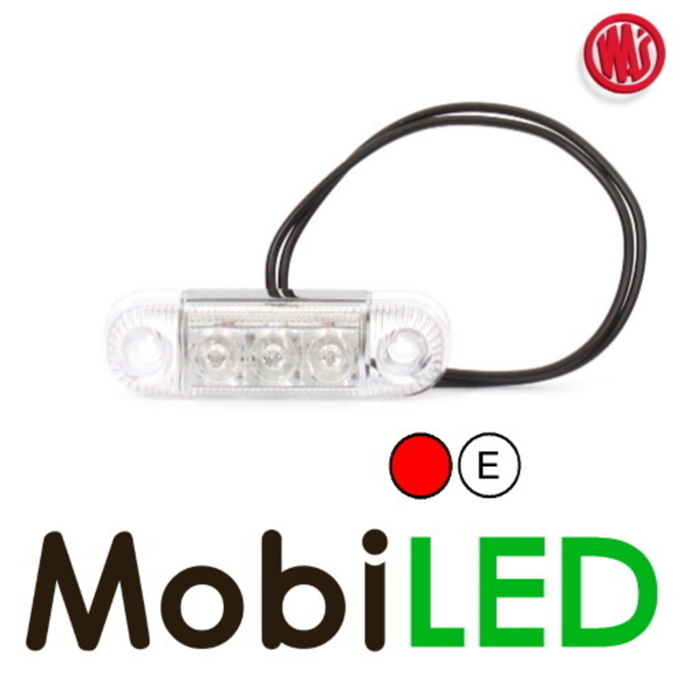 WAS Contour lighting transparent red surface mounting 12-24 volt E-mark WAS Contour lighting transparent red surface mounting 12-24 volt E-mark