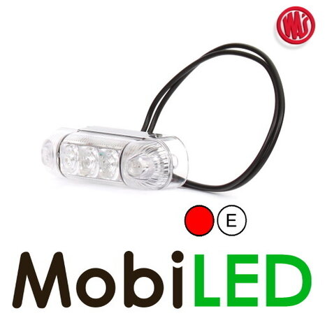 WAS Contour lighting transparent red surface mounting 12-24 volt E-mark WAS Contour lighting transparent red surface mounting 12-24 volt E-mark