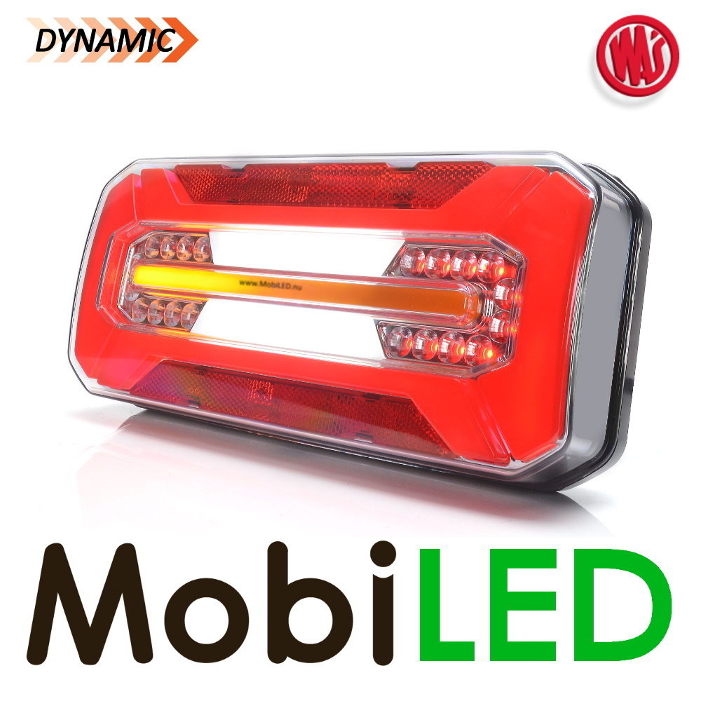 WAS Feu arrière de remorque dynamique NEON look E-marque 5 fonctions 12/24 volts