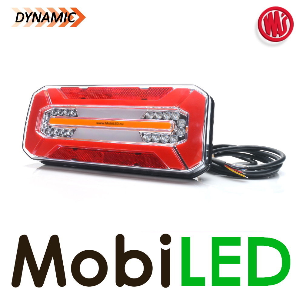 WAS Feu arrière de remorque dynamique NEON look E-marque 5 fonctions 12/24 volts