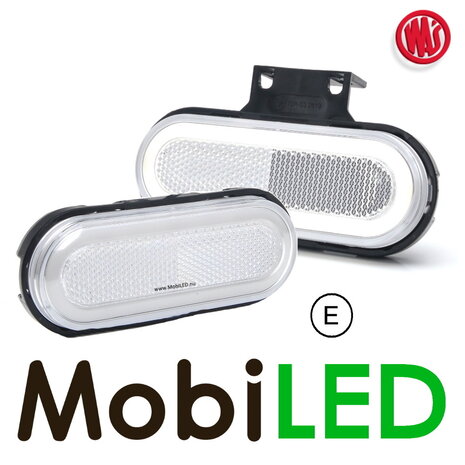WAS LED Side marking "NEON" edge round white E-mark WAS LED Side marking "NEON" edge round white E-mark