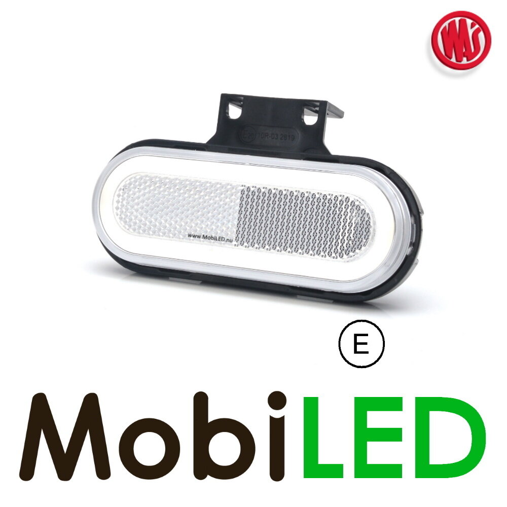 WAS LED Side marking "NEON" edge round white E-mark WAS LED Side marking "NEON" edge round white E-mark