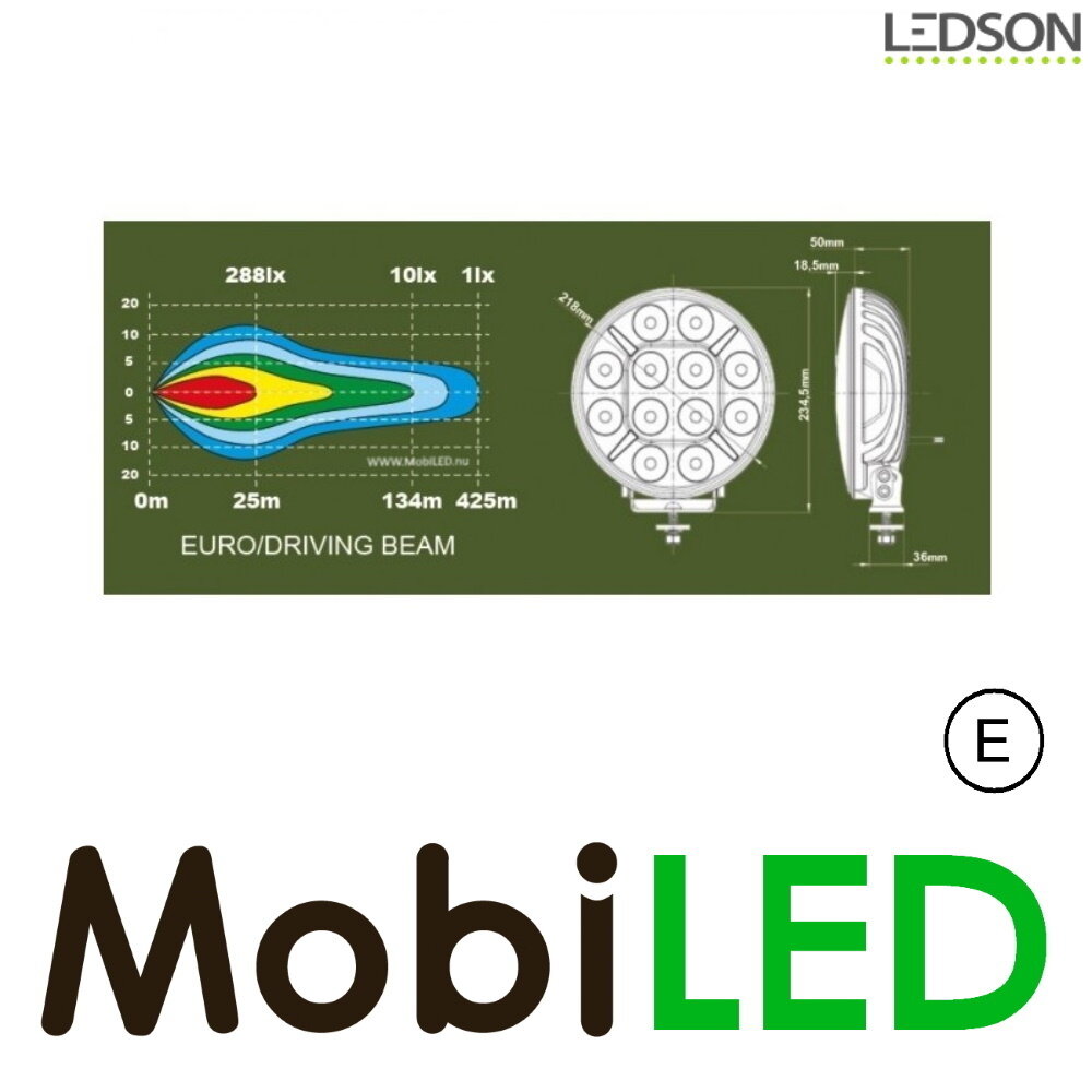 LEDSON Pollux9+ 9" 120 W Verstraler met positielicht wit/amber