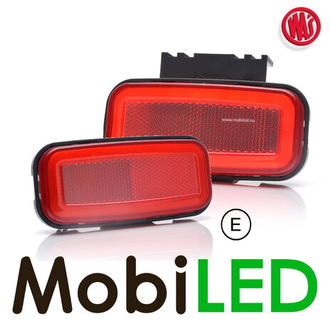 WAS LED zijmarkering "NEON" rand rood - E-keur WAS LED zijmarkering "NEON" rand rood - E-keur
