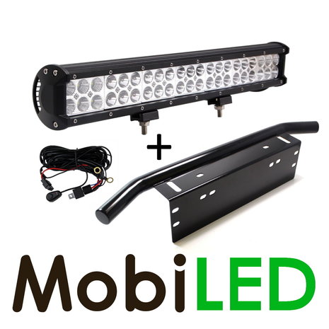 Promotion: 126 watt combo beam LED bar + connection kit + mount support Promotion: 126 watt combo beam LED bar + connection kit + mount support