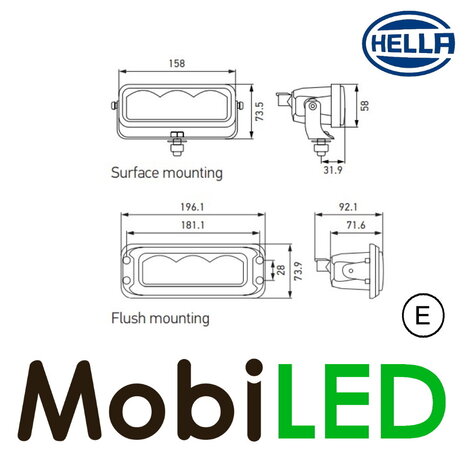 Hella Hella LBE 160 Light bar 17 watt 196mm E-mark Hella Hella LBE 160 Light bar 17 watt 196mm E-mark
