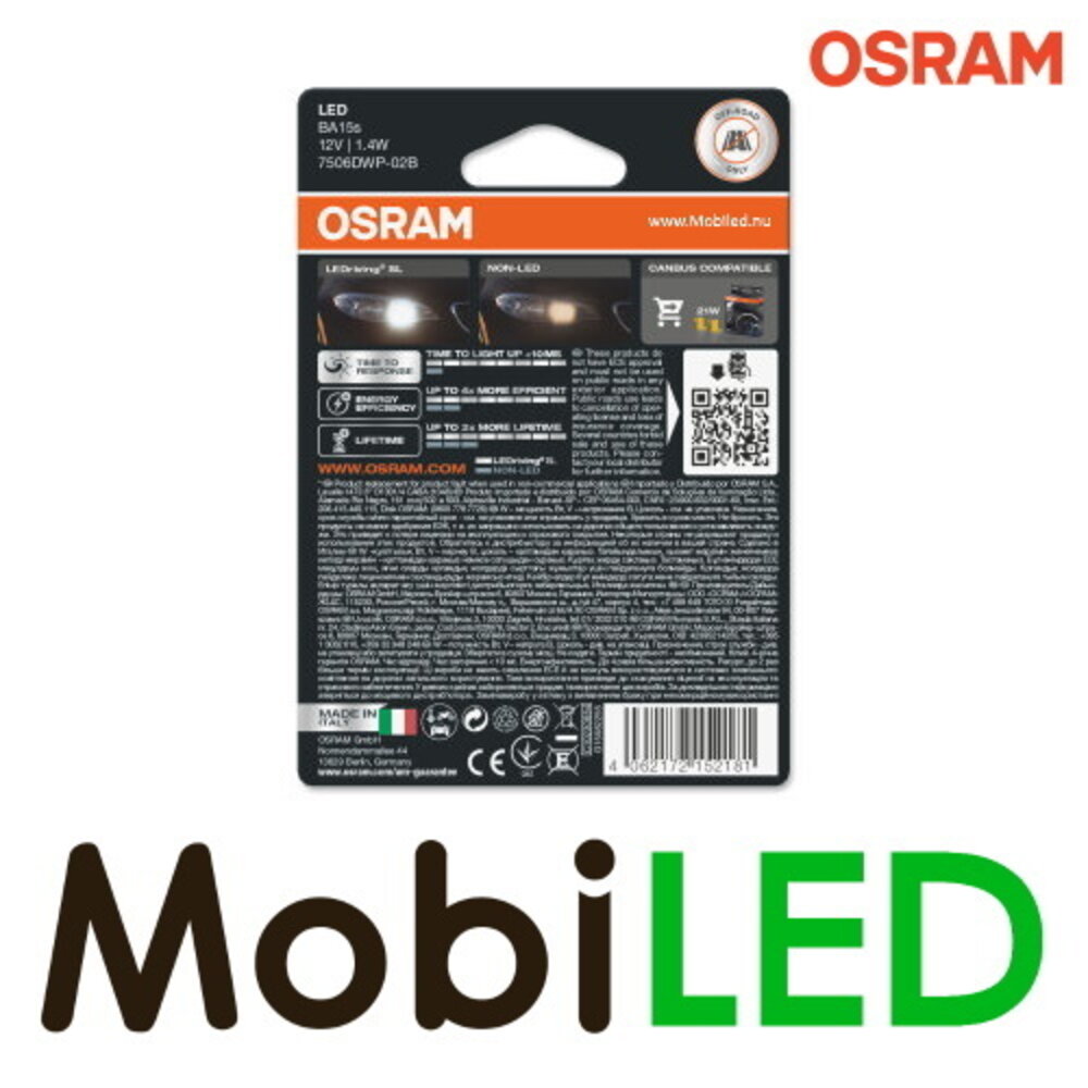 OSRAM OSRAM P21W (BA15s) LEDriving SL (2 piéce) Blanc OSRAM OSRAM P21W (BA15s) LEDriving SL (2 piéce) Blanc