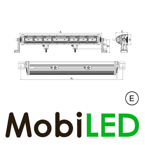 E42 Series 128 watt 22 inch-56cm yellow position light E-mark E42 Series 128 watt 22 inch-56cm yellow position light E-mark