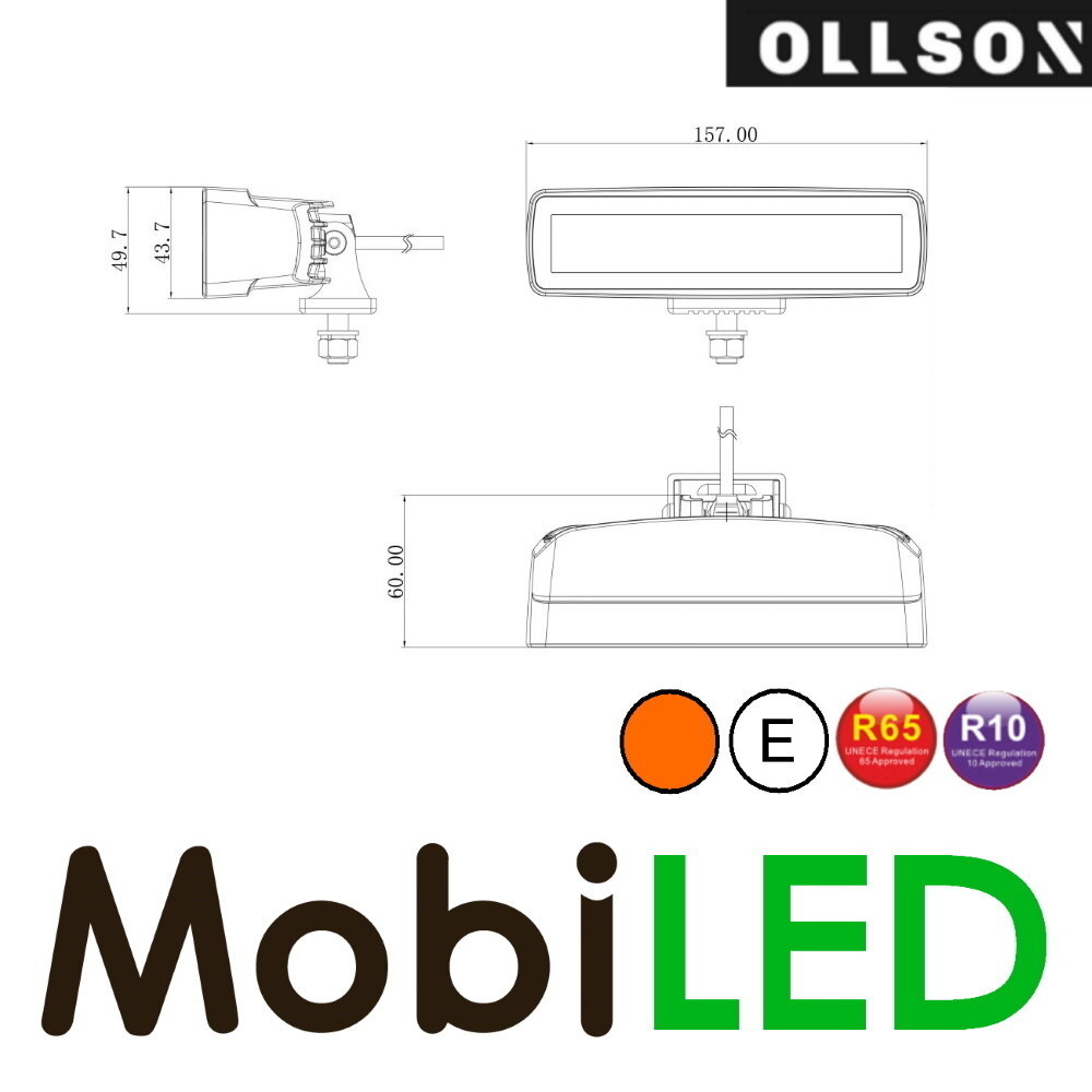 Ollson 30 watt Edge-less breedstraler met flitser E-keur Ollson 30 watt Edge-less breedstraler met flitser E-keur