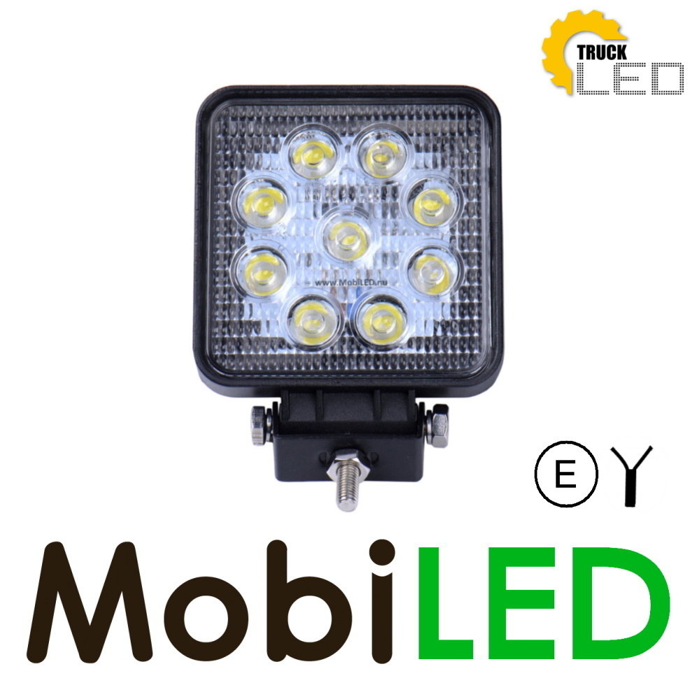 TruckLED 27 watt square work lamp E-mark TruckLED 27 watt square work lamp E-mark