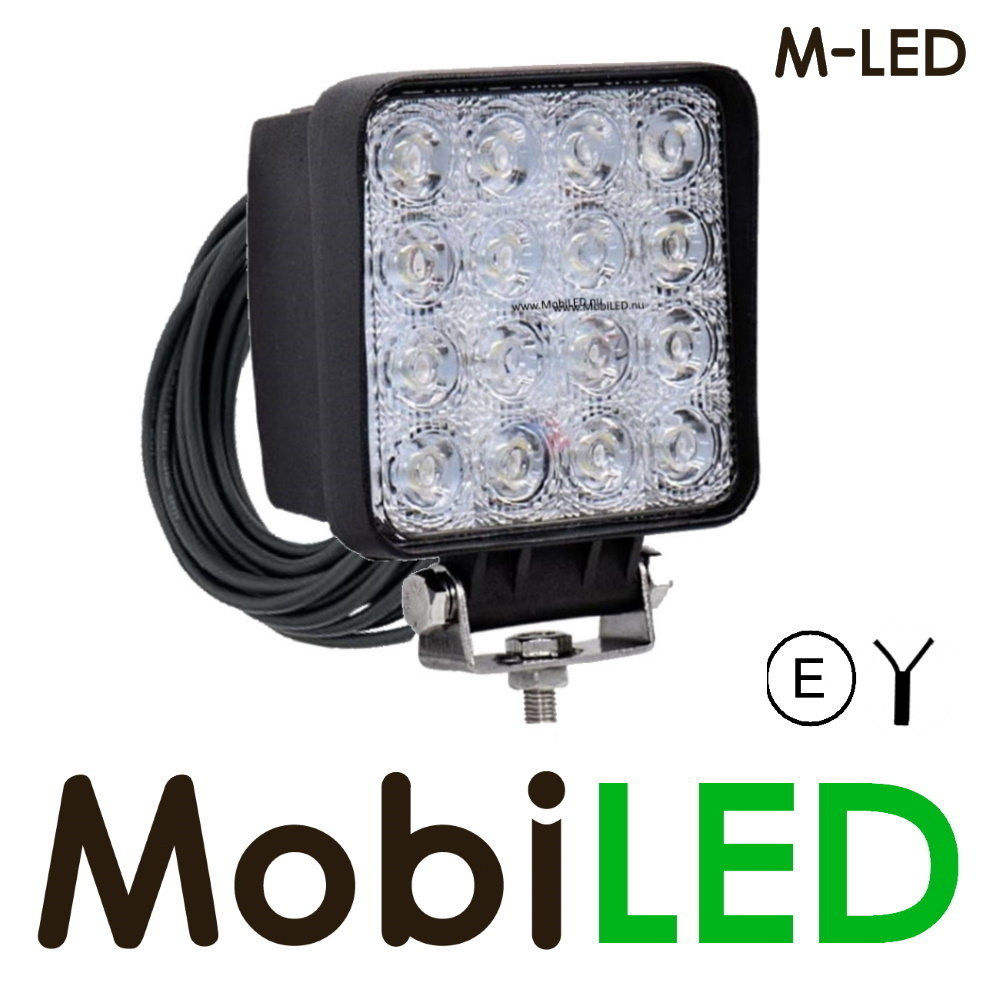 M-LED M-LED Work lamp 48 watt Square 2m cable EMC E-mark