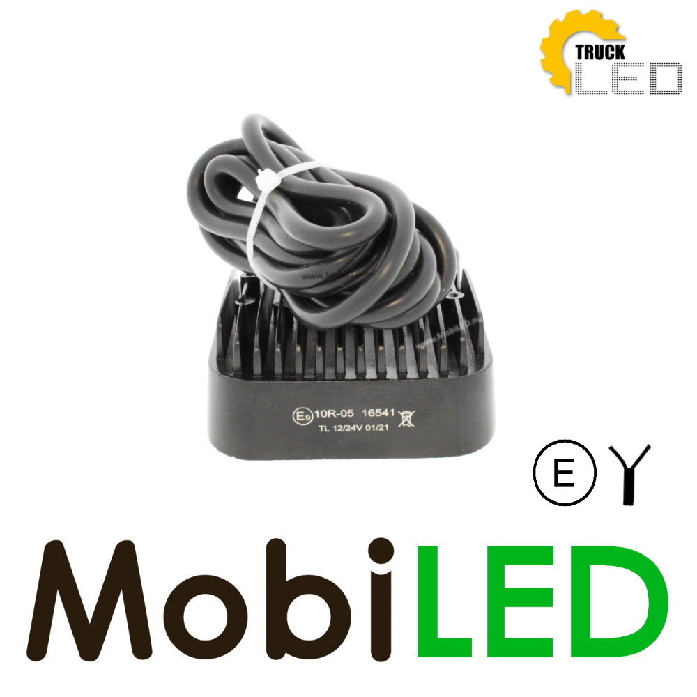 TruckLED Work lamp 15 watt square mini E-mark with 2m cable TruckLED Work lamp 15 watt square mini E-mark with 2m cable