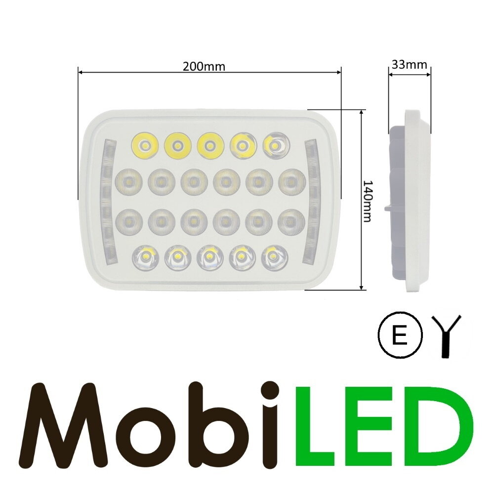 Ultra flat work lamp 66 watt with H4 connector grey Ultra flat work lamp 66 watt with H4 connector grey